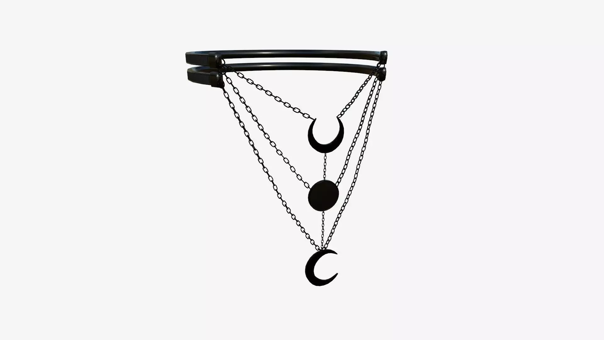 Gothic Collar H05 Full Black - Character Fashion Design Low-poly 3D model