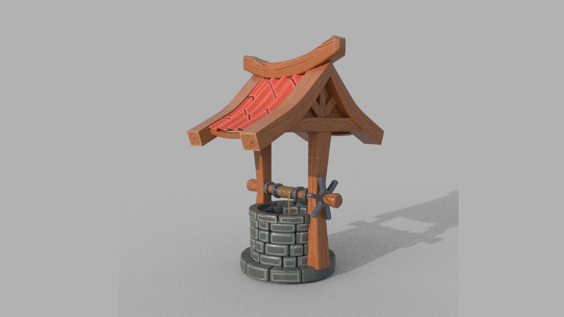 Stylized Water Well 3D model_2