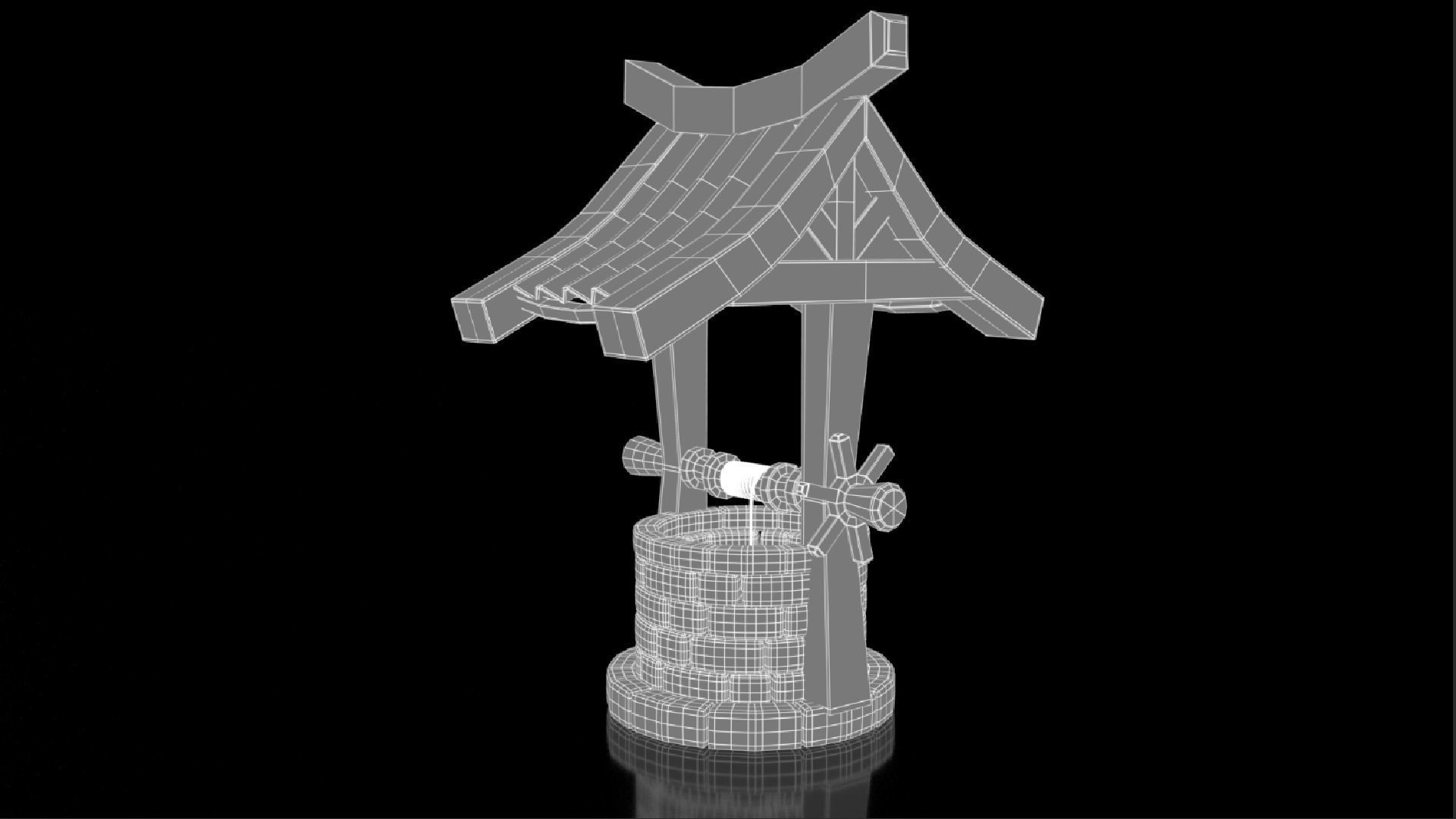 Stylized Water Well 3D model_10