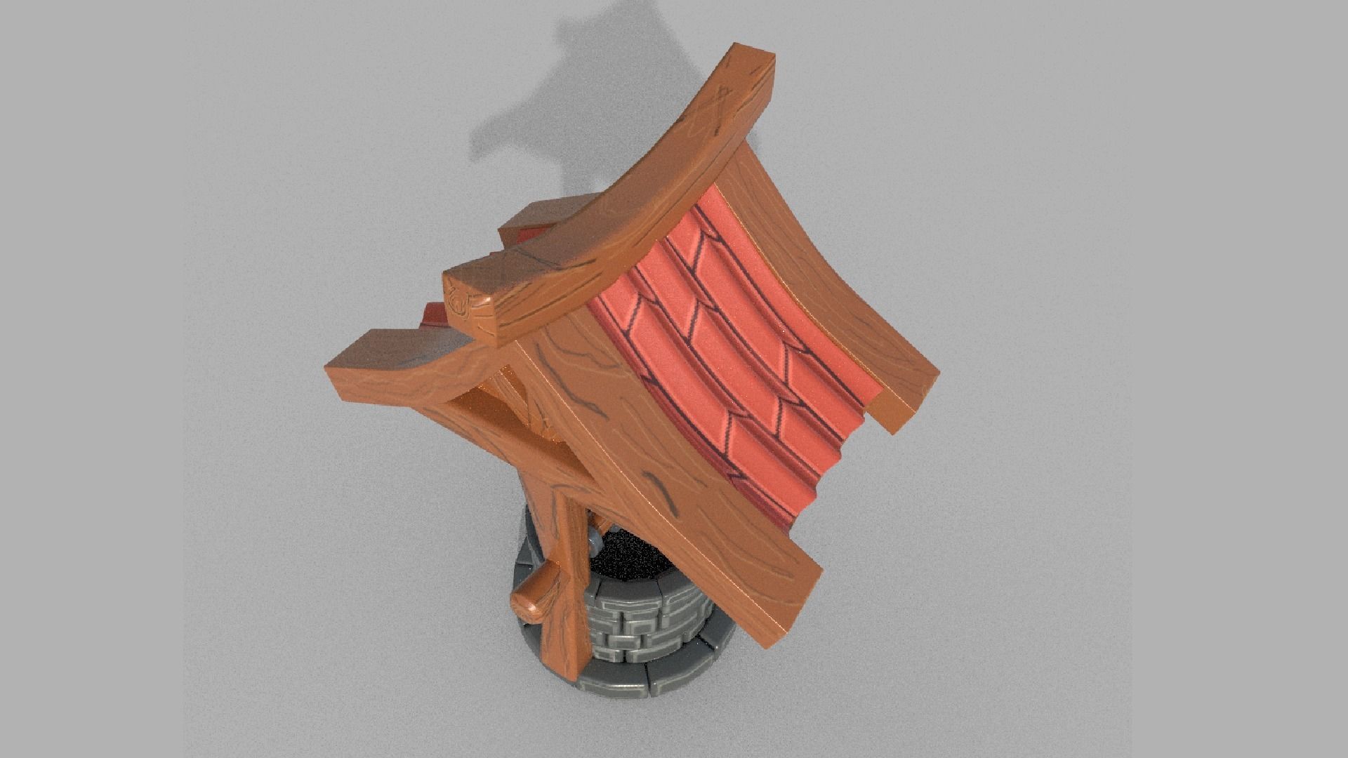 Stylized Water Well 3D model_6