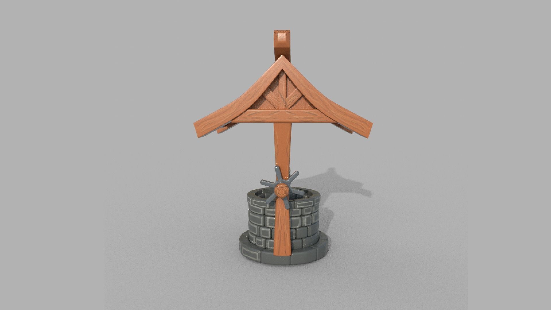 Stylized Water Well 3D model_3