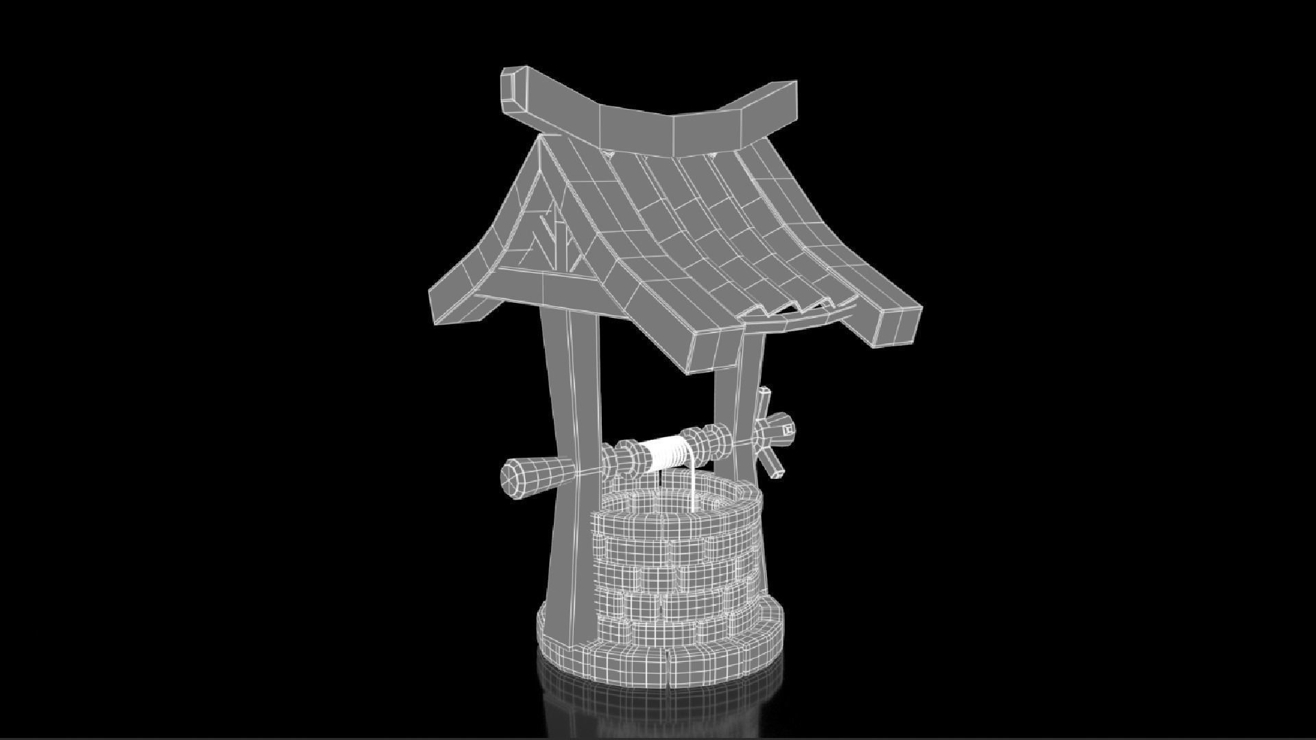 Stylized Water Well 3D model_8