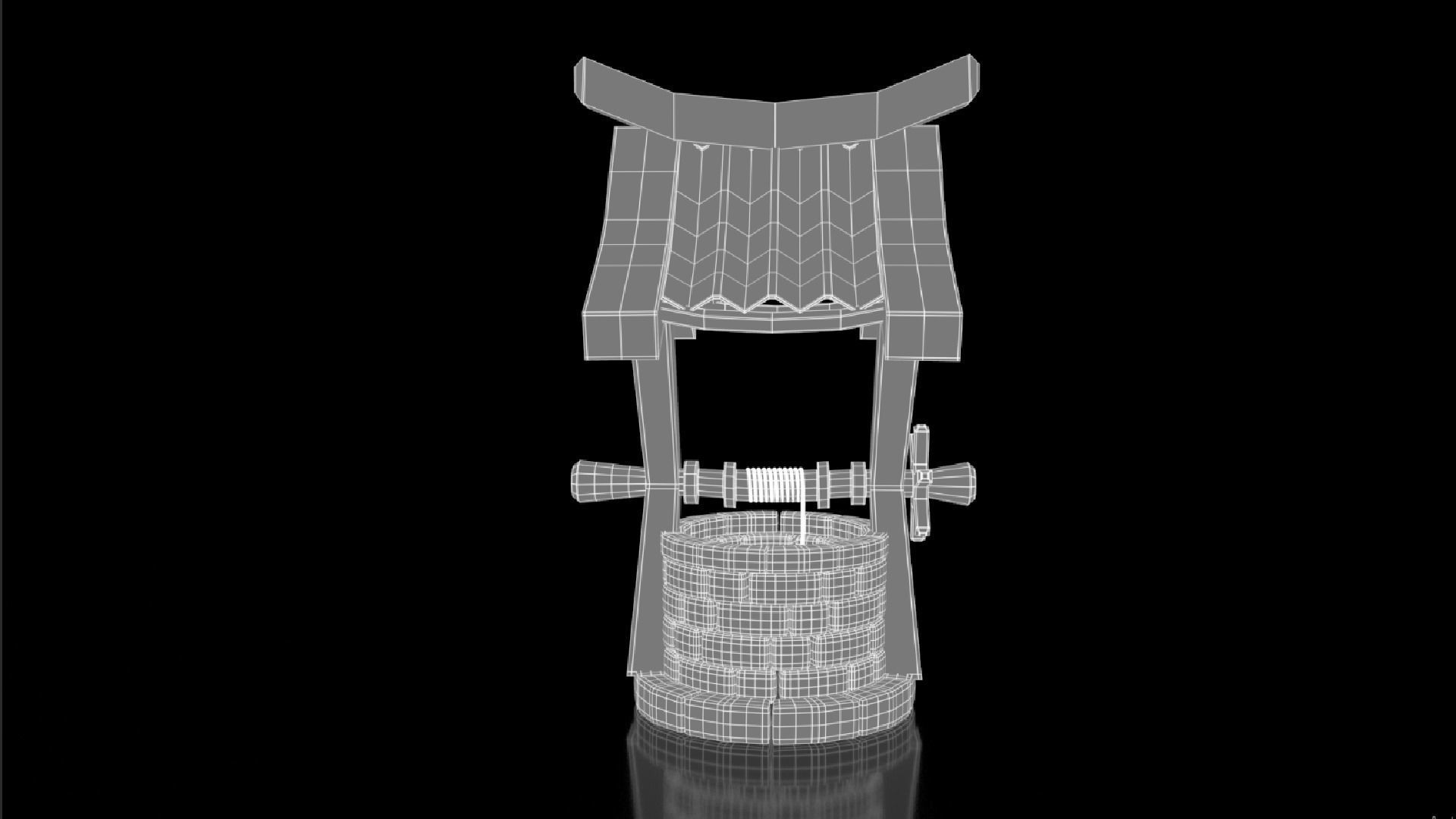 Stylized Water Well 3D model_9