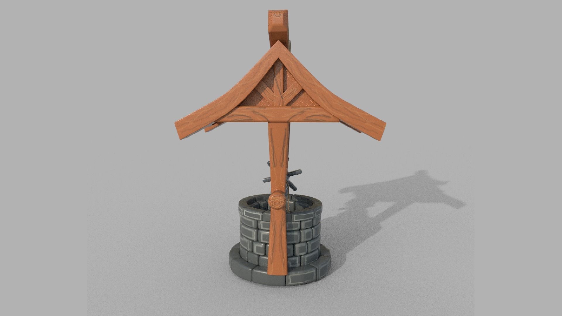 Stylized Water Well 3D model_5