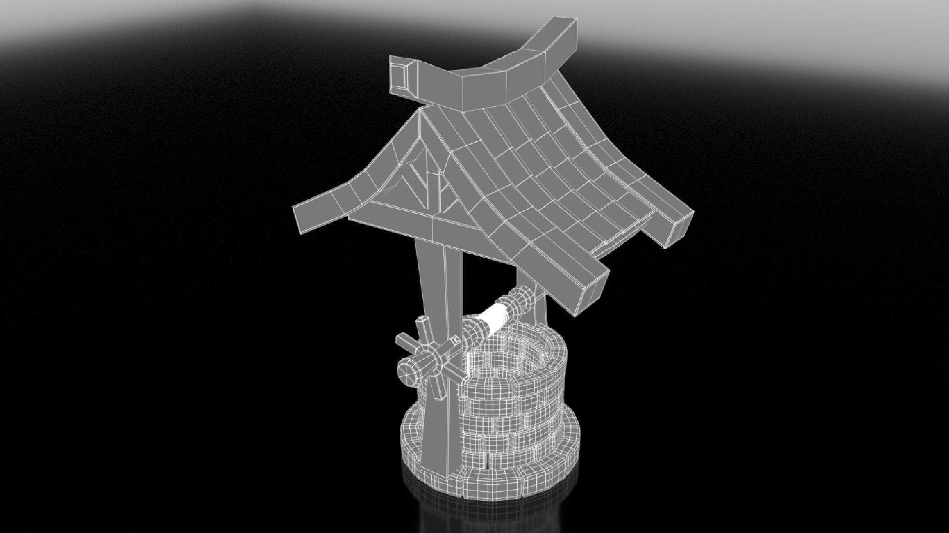 Stylized Water Well 3D model_11