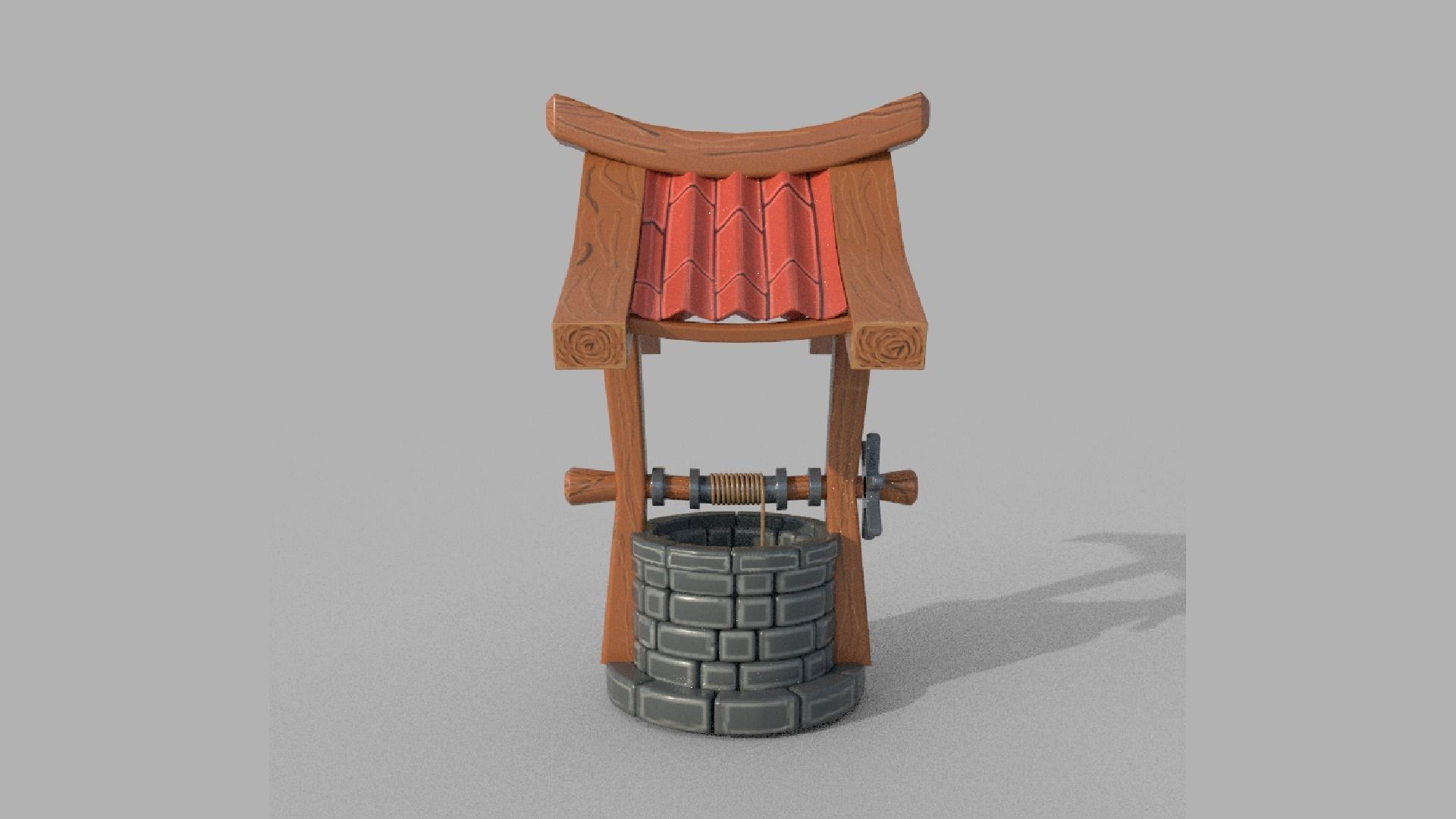 Stylized Water Well 3D model_1