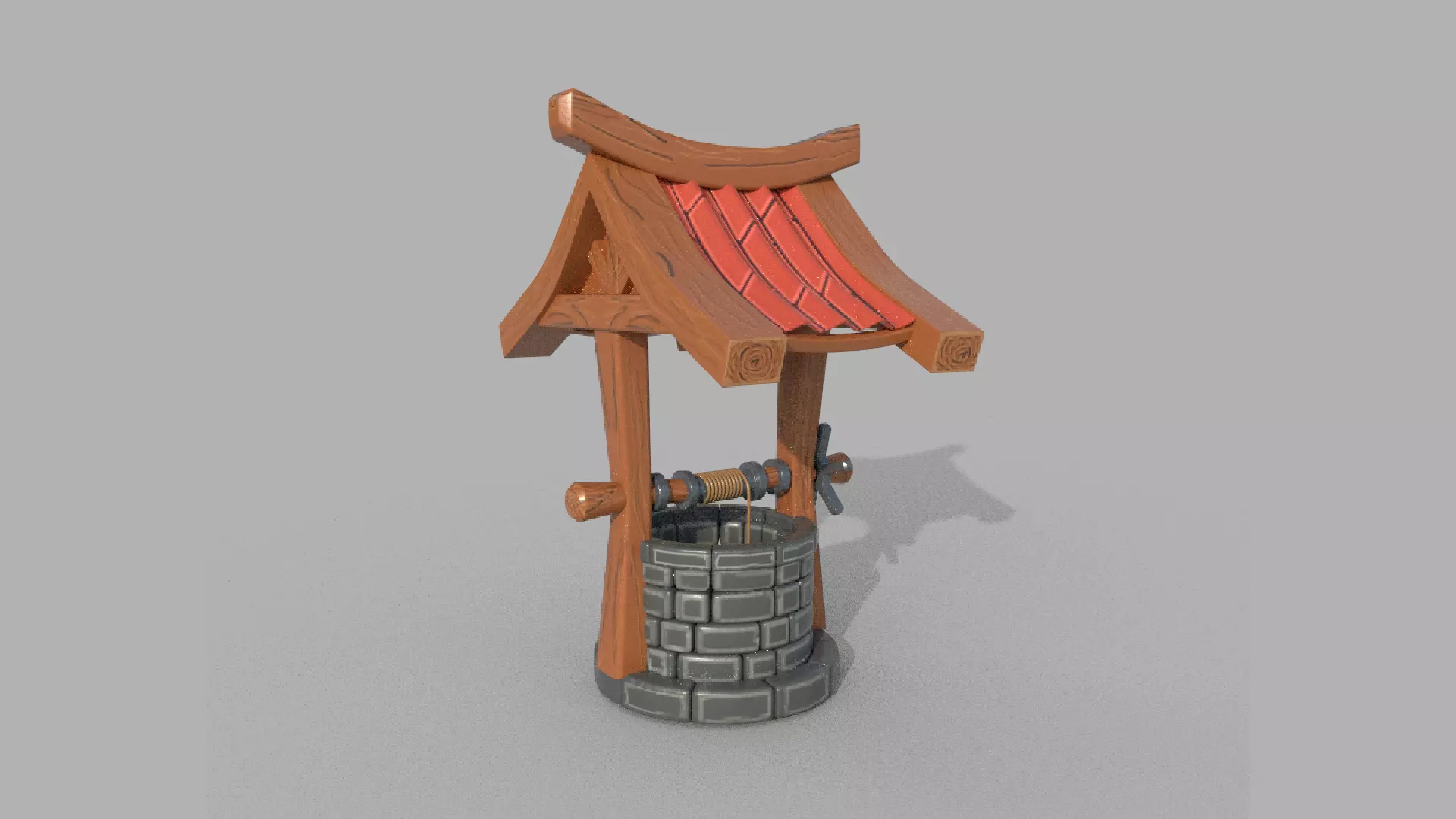 Stylized Water Well 3D model_0