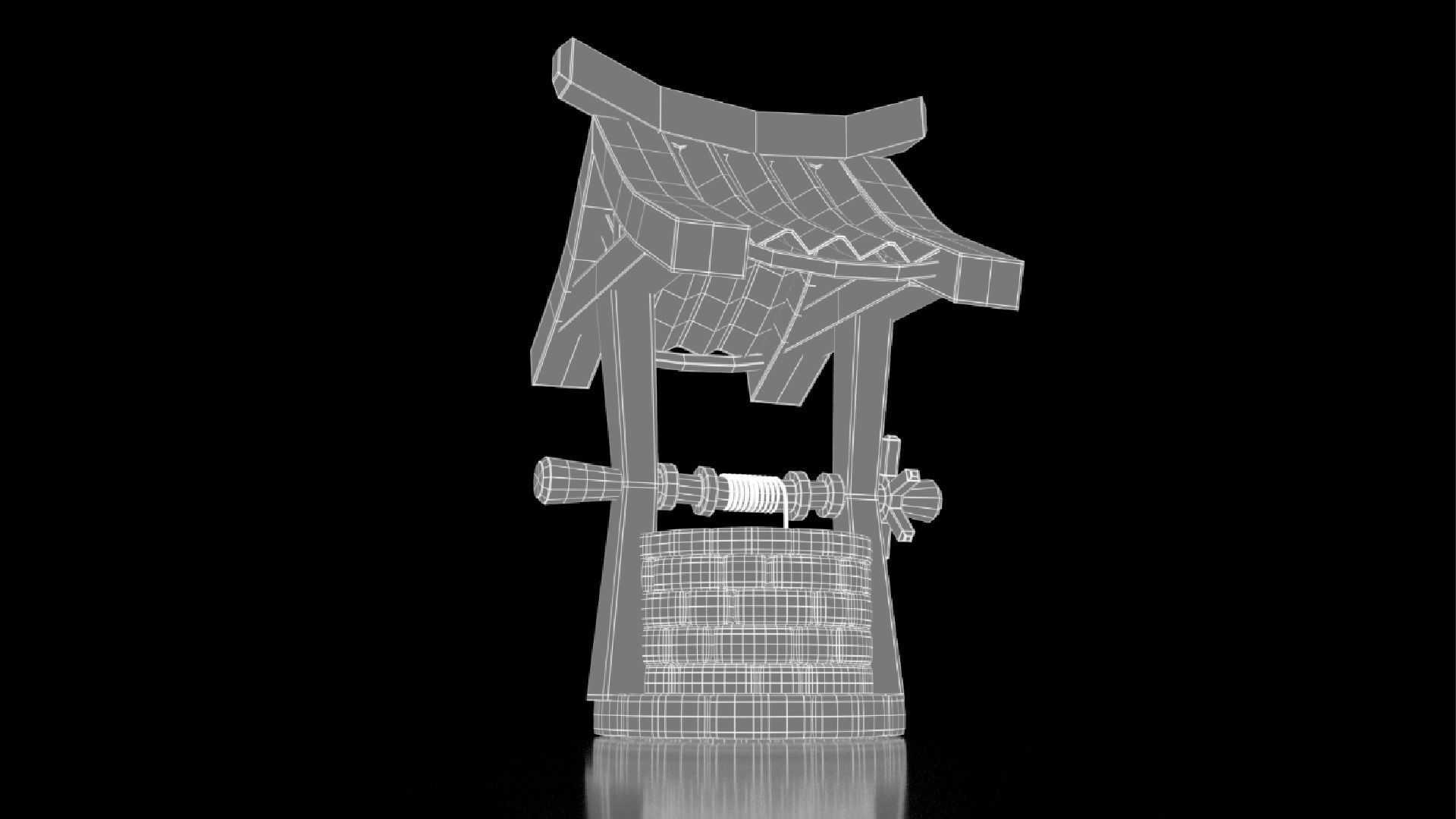 Stylized Water Well 3D model_14