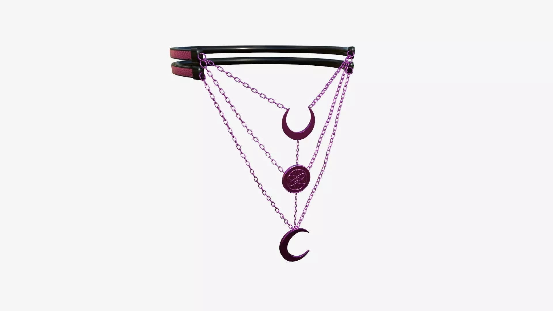 Gothic Collar H08 Pink - Character Fashion Design Low-poly 3D model