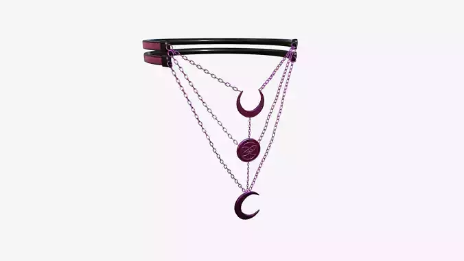 Gothic Collar H08 Pink - Character Fashion Design Low-poly 3D model
