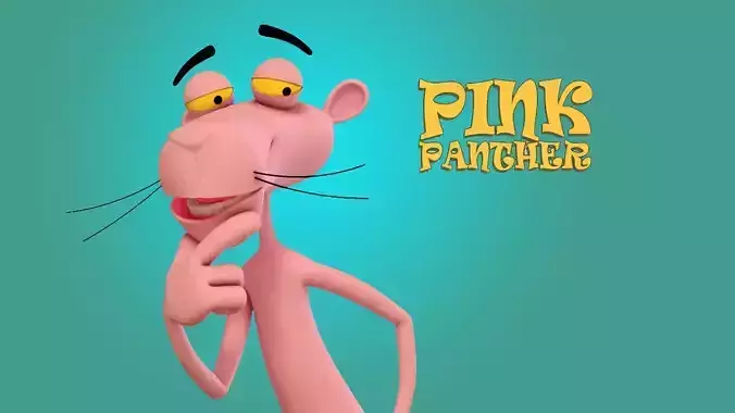Pink Panther Low-poly 3D model