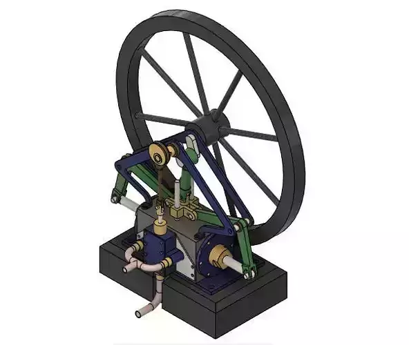 Single Cylinder Steam Engine With Two Pistons