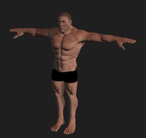 Brute Male Full Body Free low-poly 3D model_0