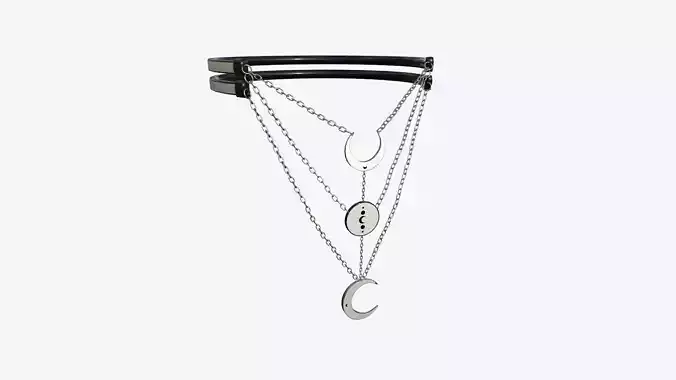 Gothic Collar H10 Steel Bright - Character Fashion Design Low-poly 3D model