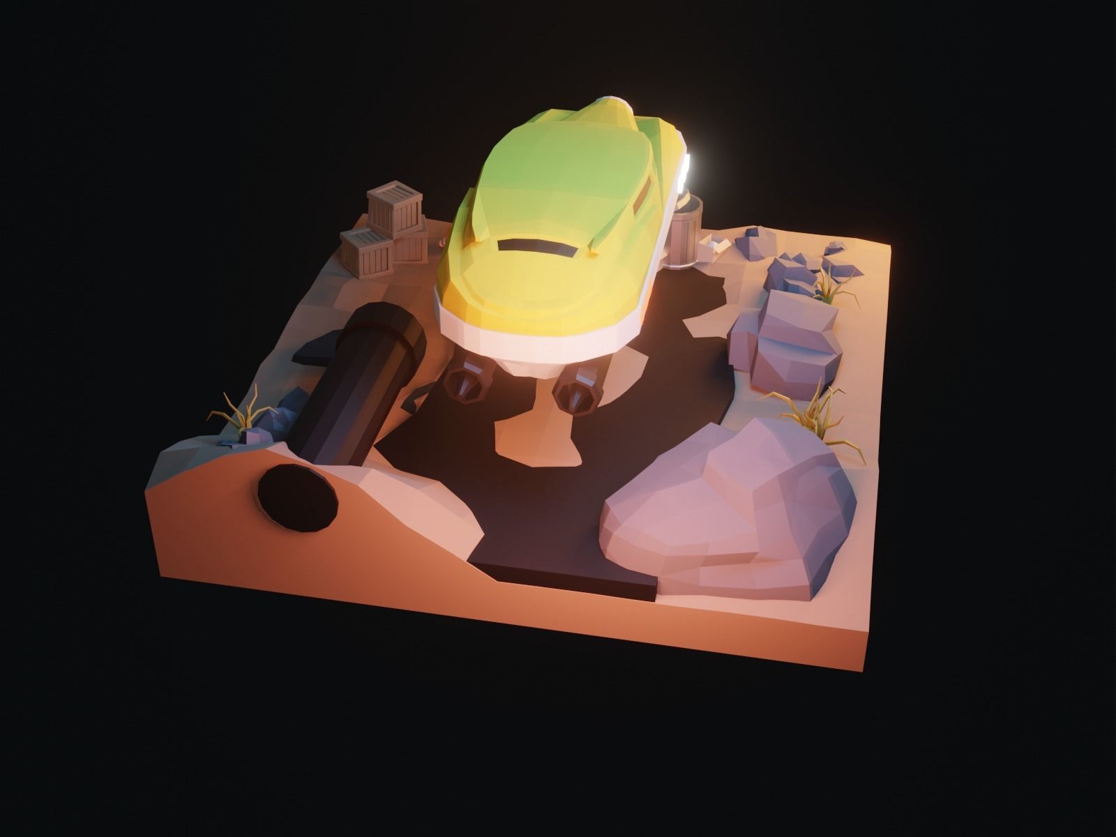 Cartoon HoverCar 3D model_11