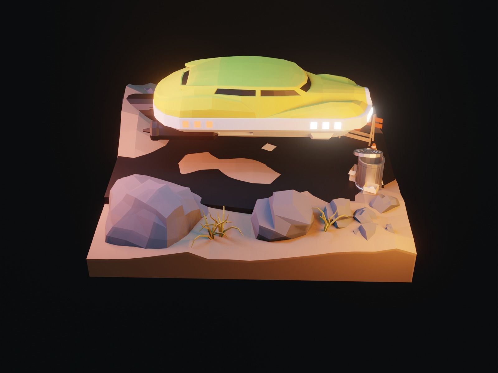 Cartoon HoverCar 3D model_8