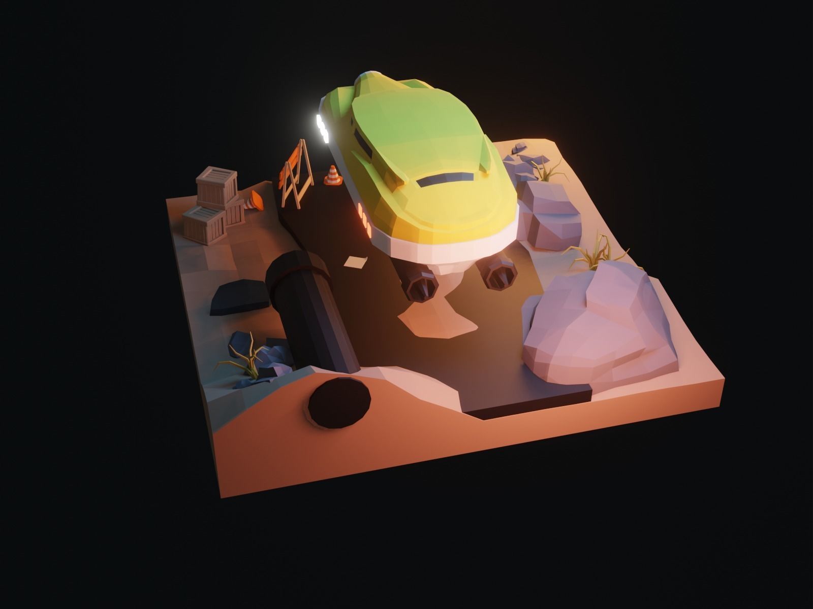 Cartoon HoverCar 3D model_12