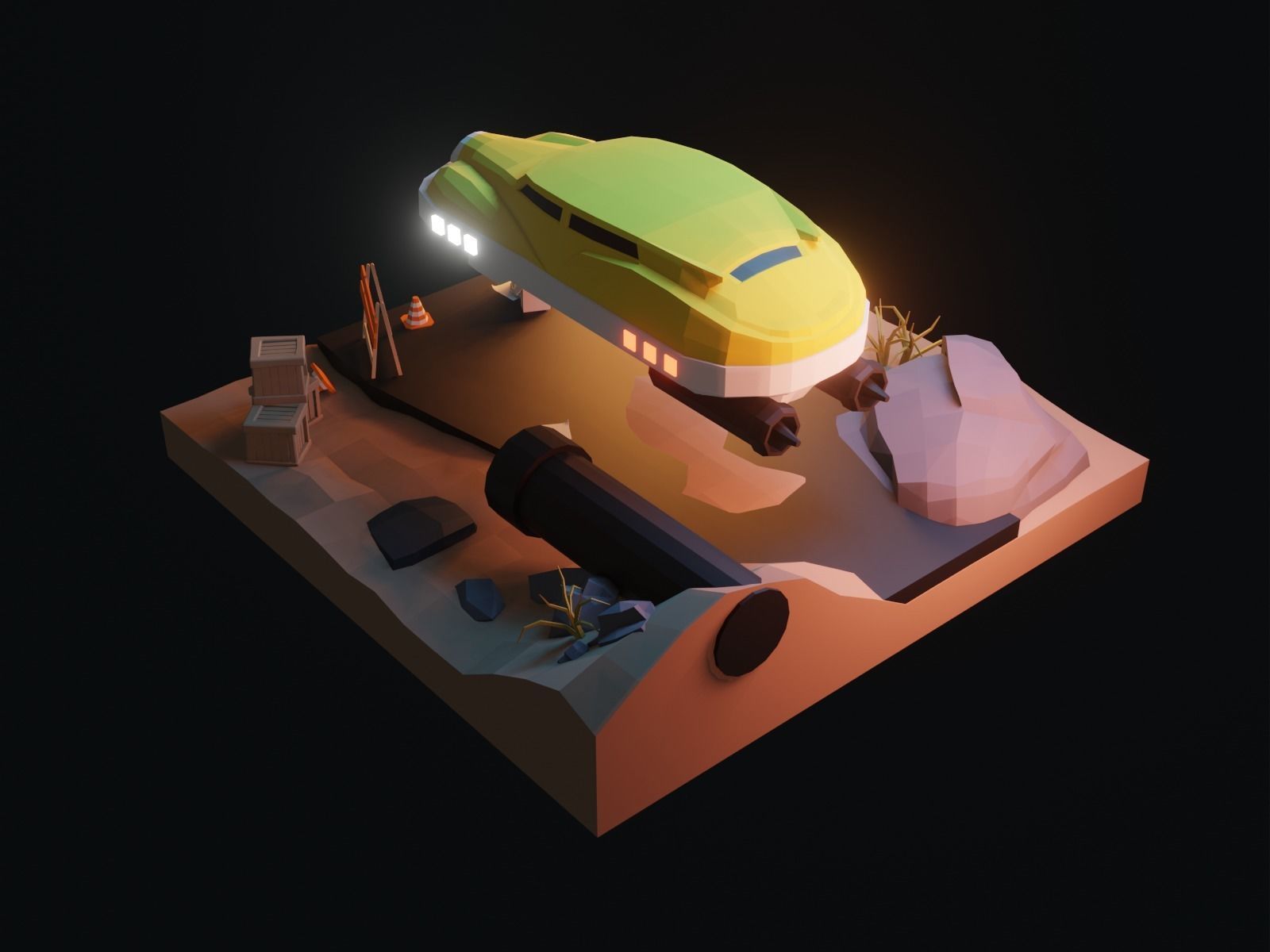 Cartoon HoverCar 3D model_13