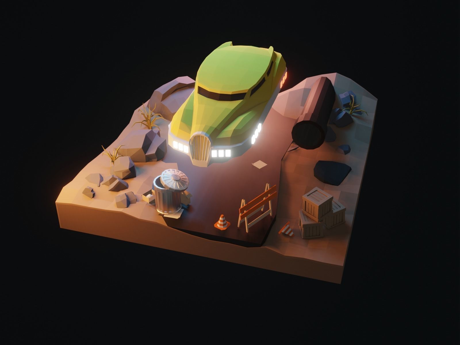 Cartoon HoverCar 3D model_3