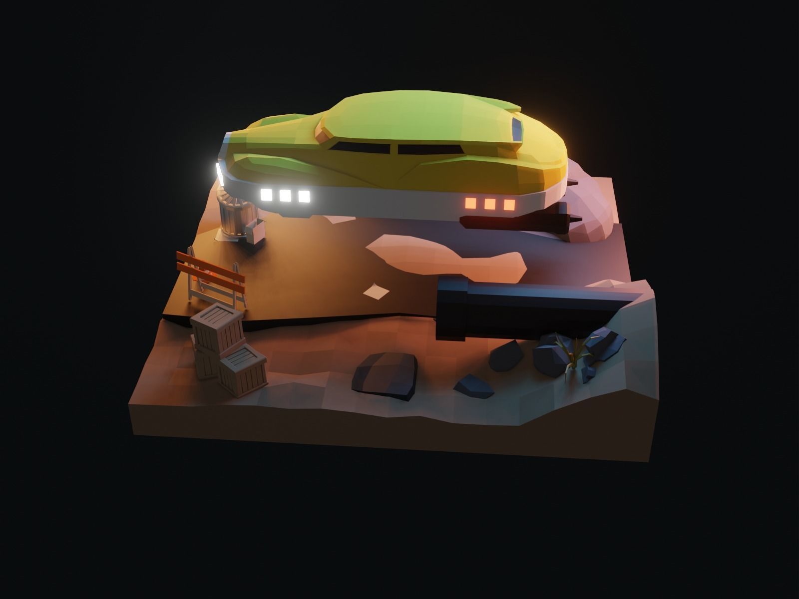 Cartoon HoverCar 3D model_15