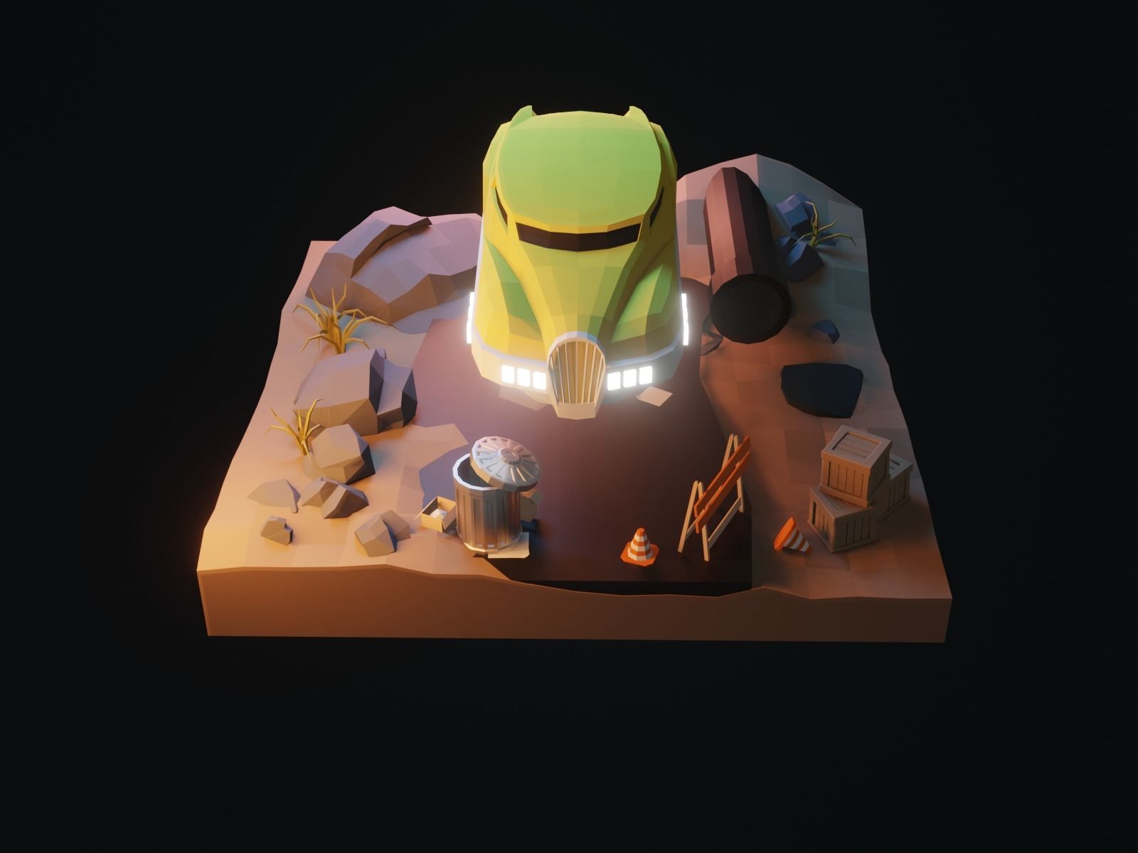 Cartoon HoverCar 3D model_4