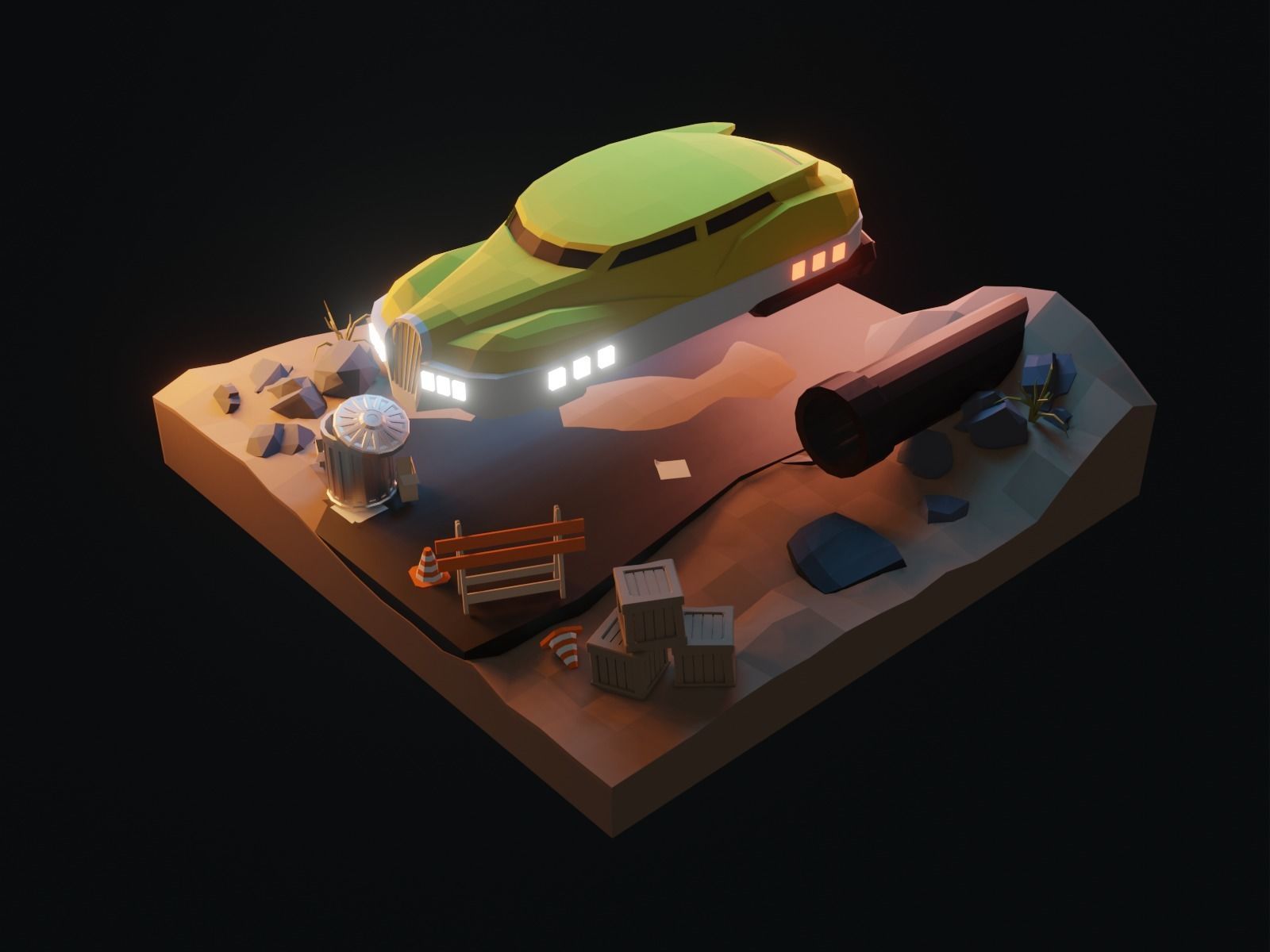 Cartoon HoverCar 3D model_18