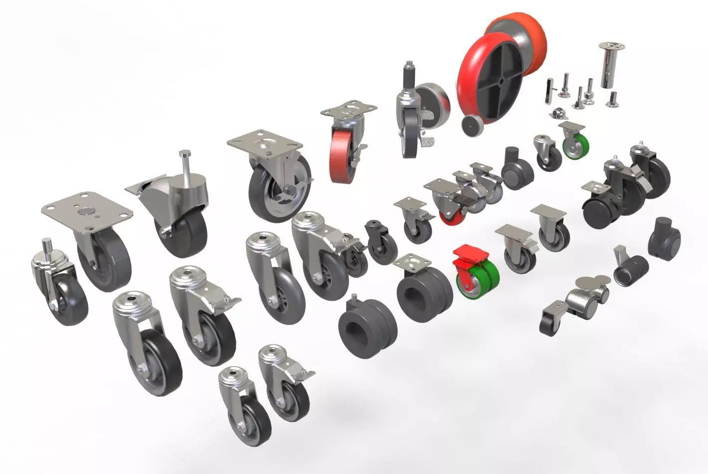 Caster roullete Wheel 3d model 3D model_0