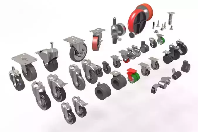 Caster roullete Wheel 3d model 3D model