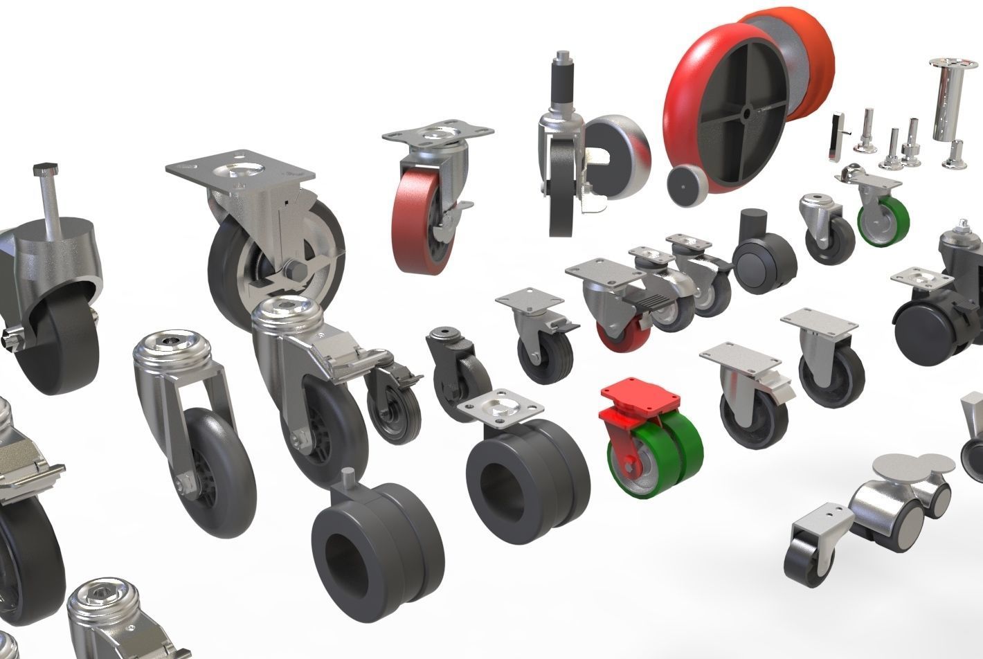 Caster roullete Wheel 3d model 3D model_2