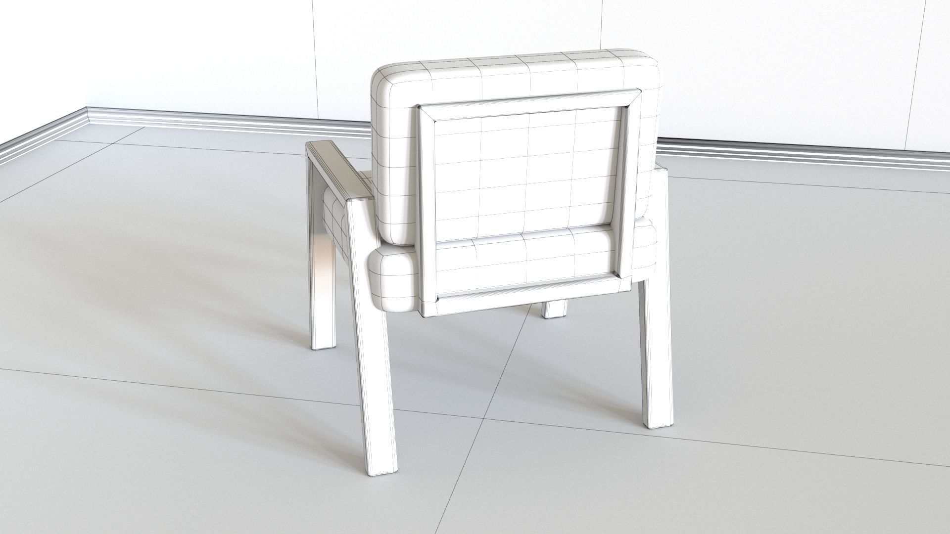 Armchair lounge chair on wall 3D model_8