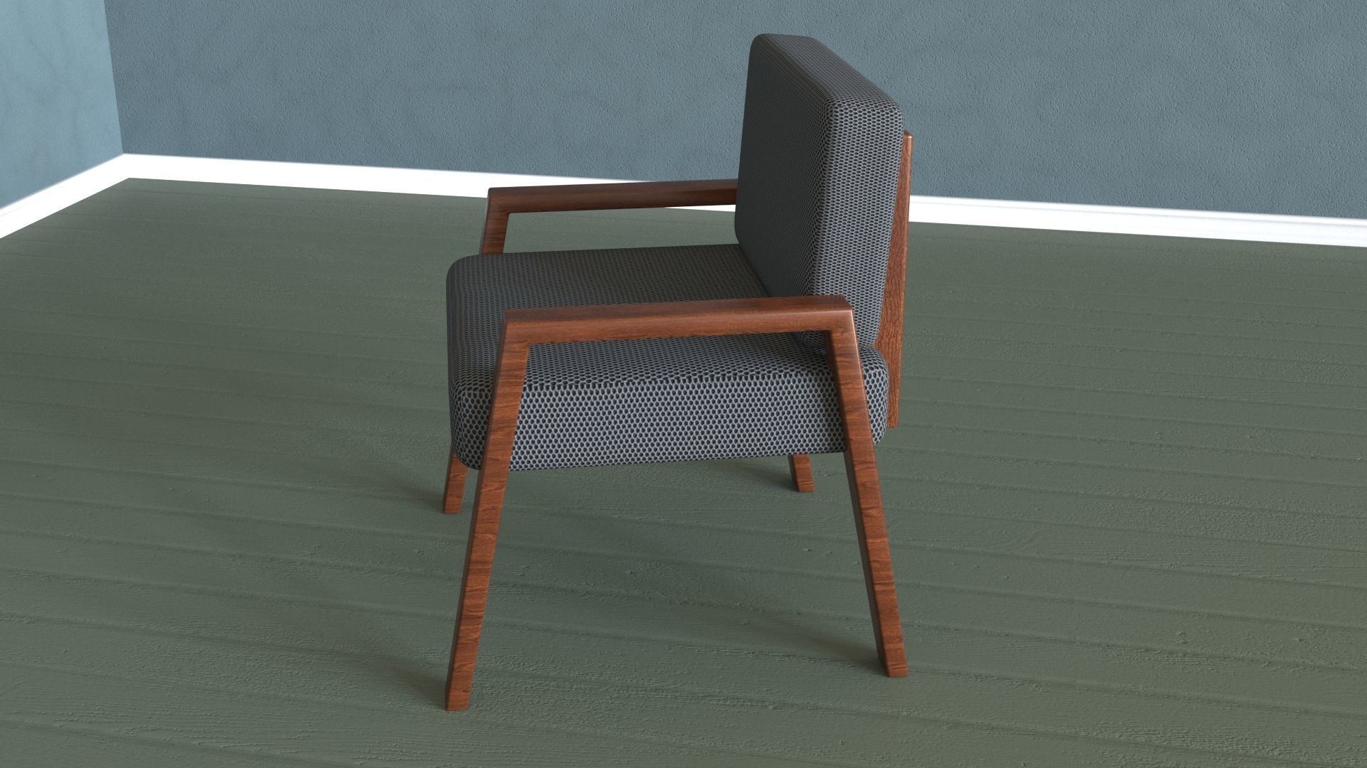 Armchair lounge chair on wall 3D model_2