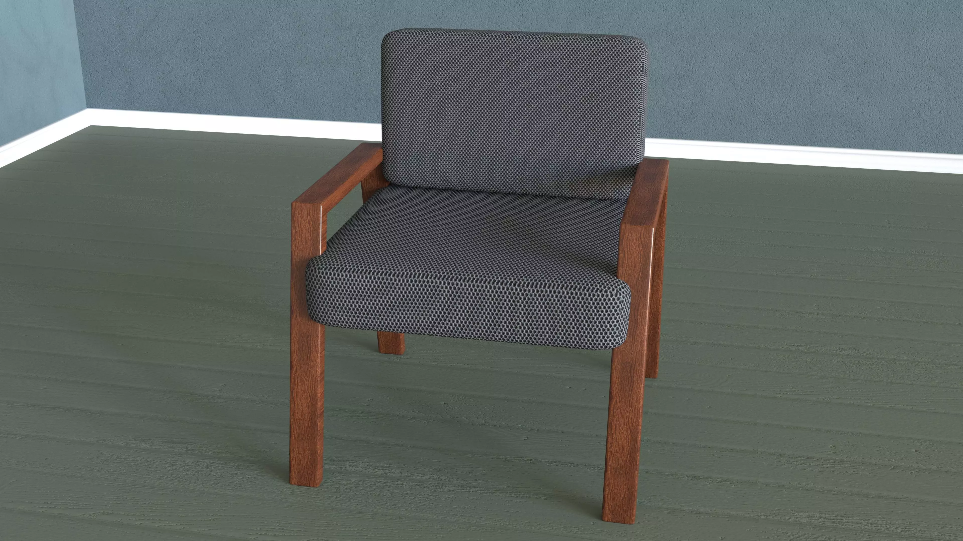 Armchair lounge chair on wall 3D model_0
