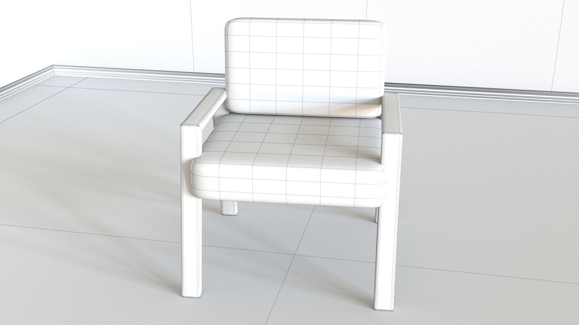 Armchair lounge chair on wall 3D model_7