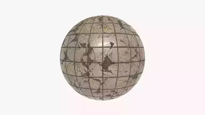 Floor Tile 002 PBR 4K - V5 - Cracked