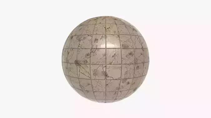 Floor Tile 002 PBR 4K - V6 - Foot Printed