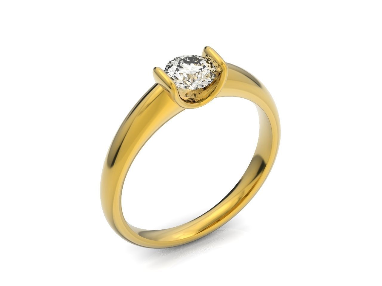 tension setting ring solitaire engagement 3D print model_19