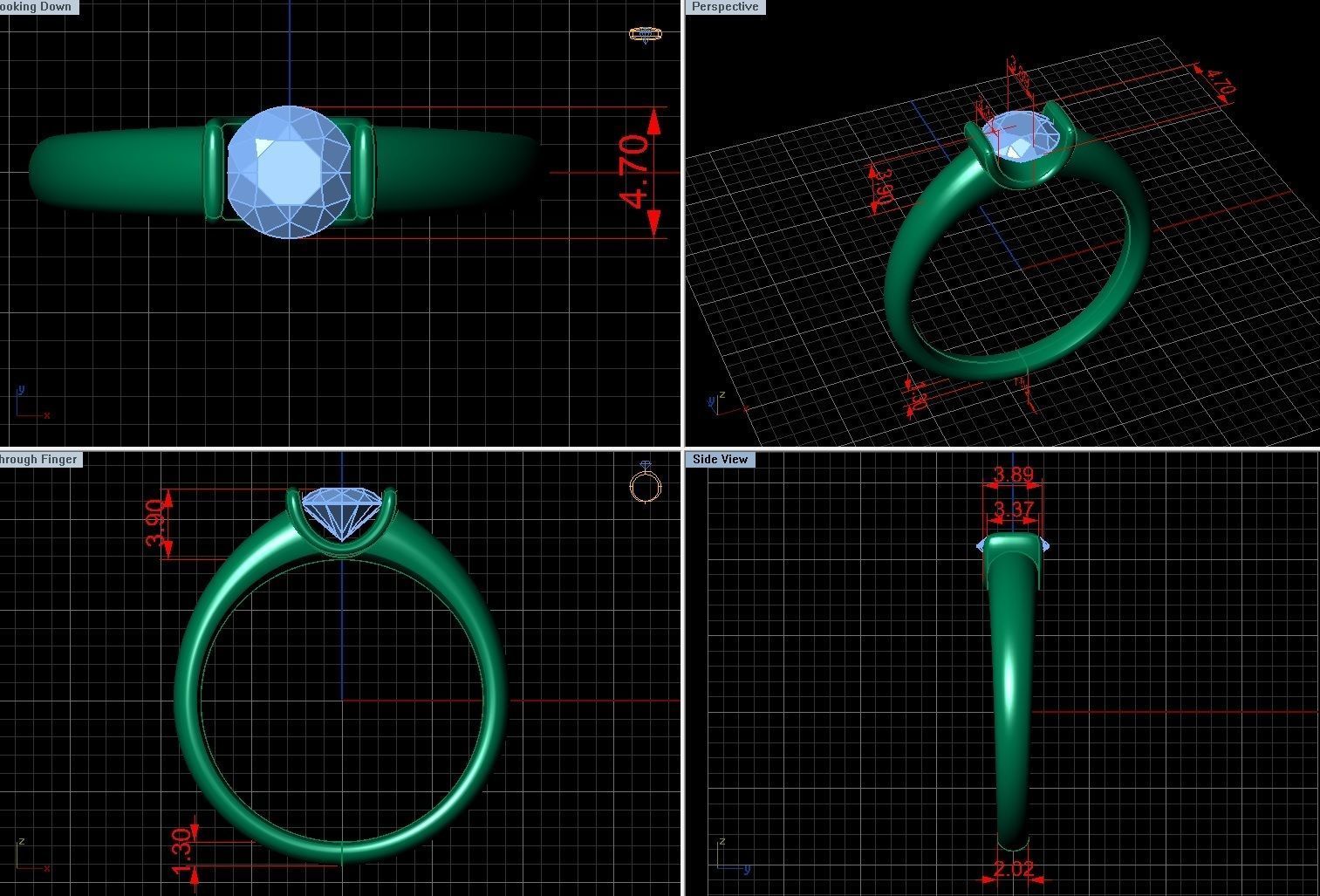 tension setting ring solitaire engagement 3D print model_9