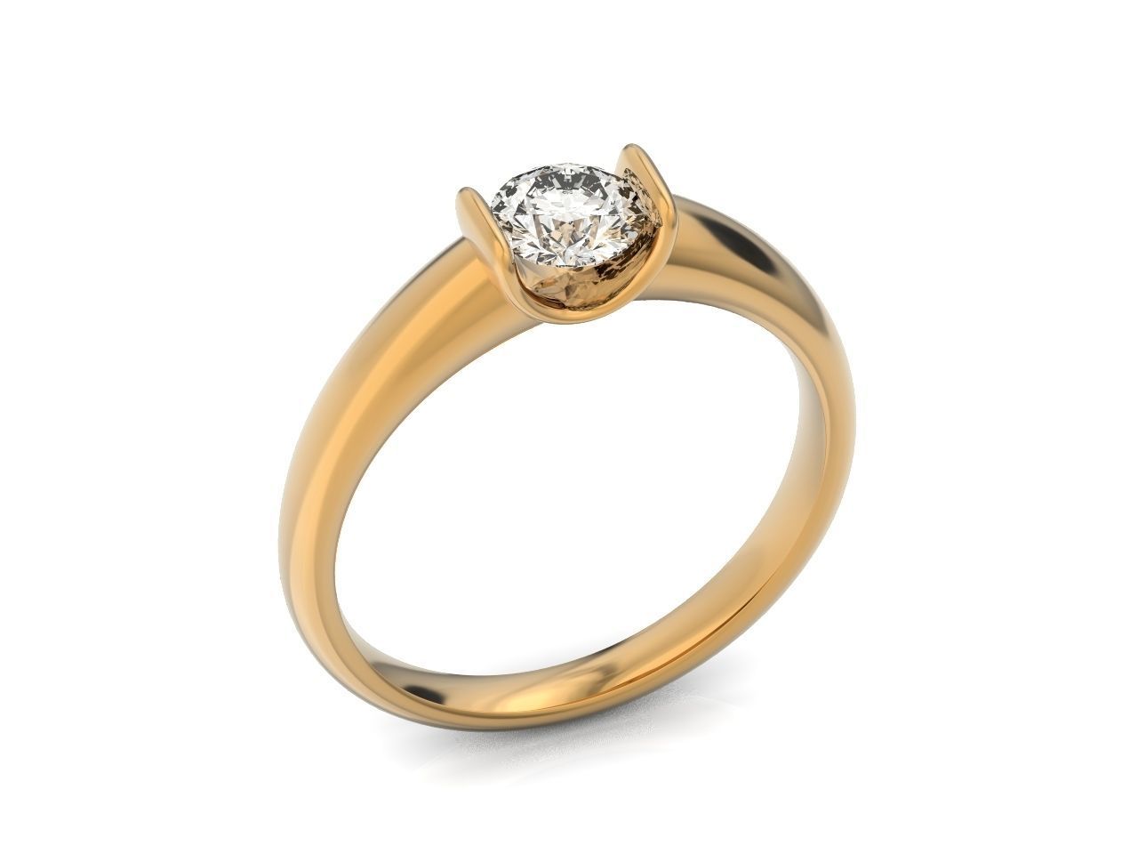tension setting ring solitaire engagement 3D print model_10
