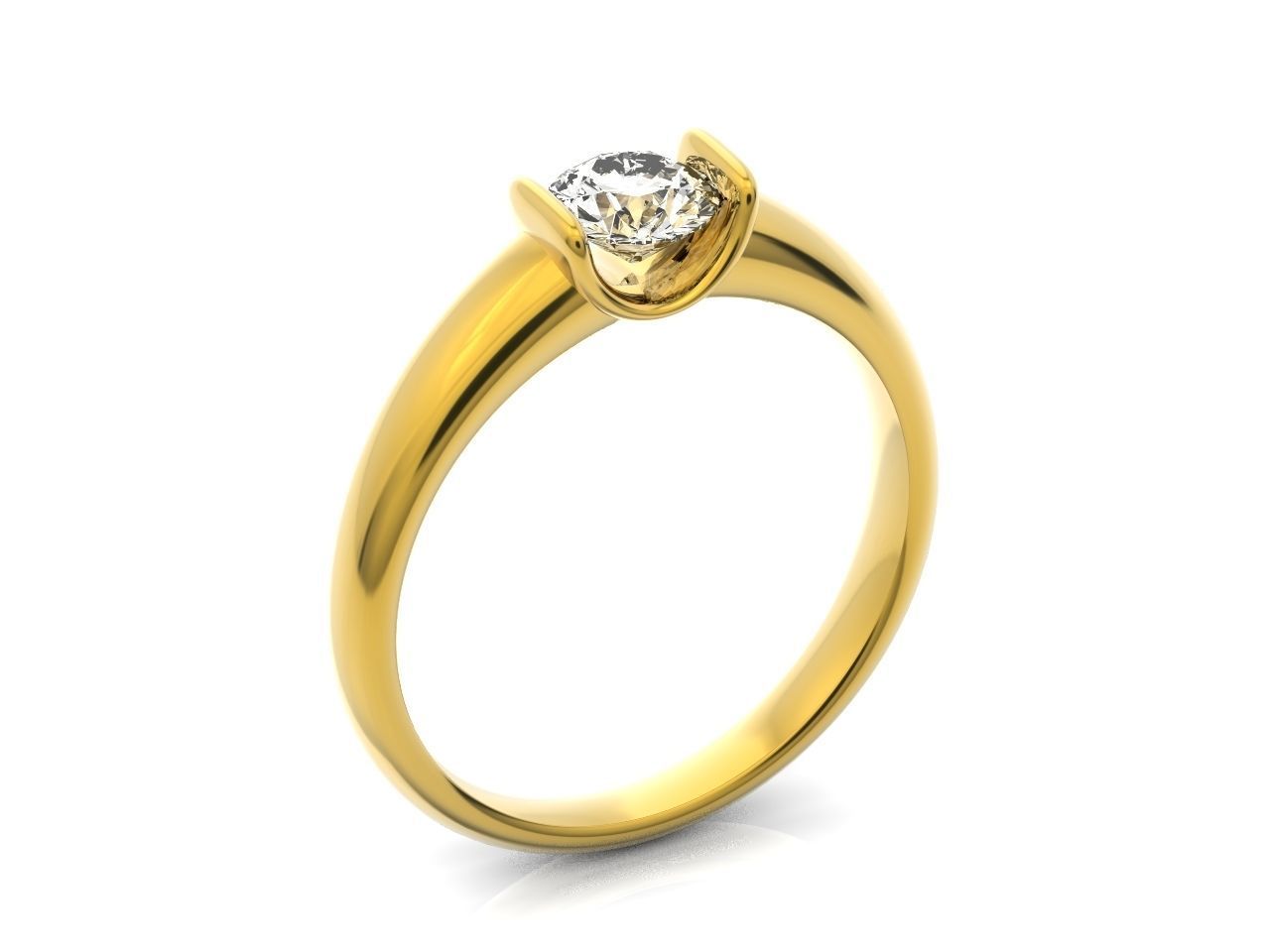 tension setting ring solitaire engagement 3D print model_22