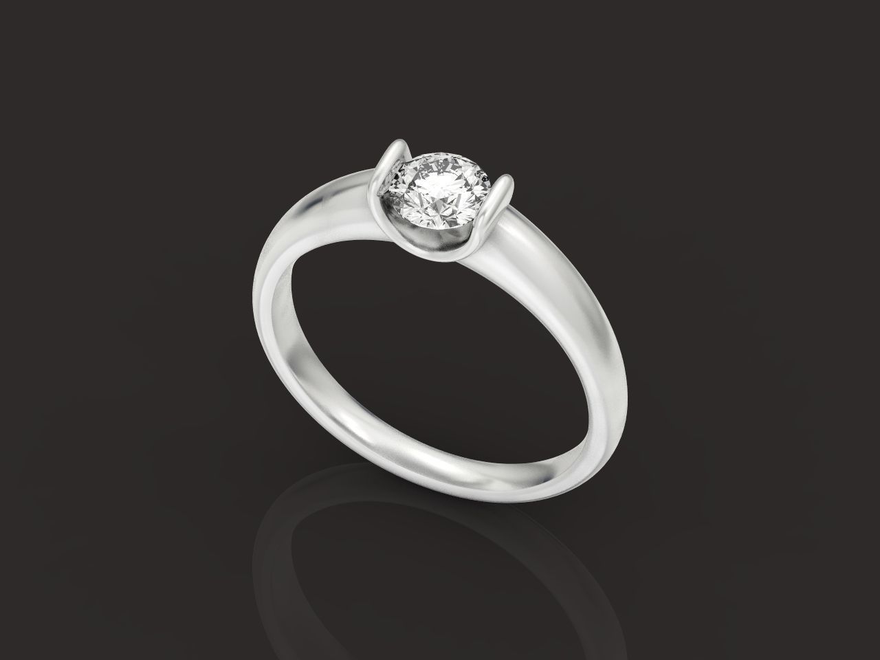 tension setting ring solitaire engagement 3D print model_3