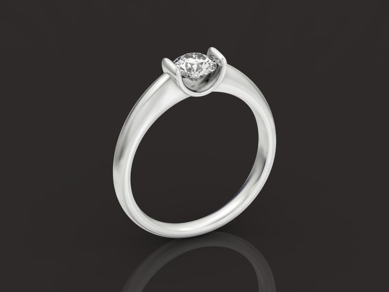 tension setting ring solitaire engagement 3D print model_12
