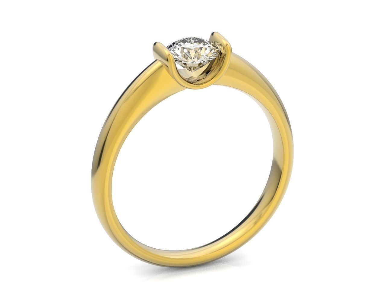 tension setting ring solitaire engagement 3D print model_15