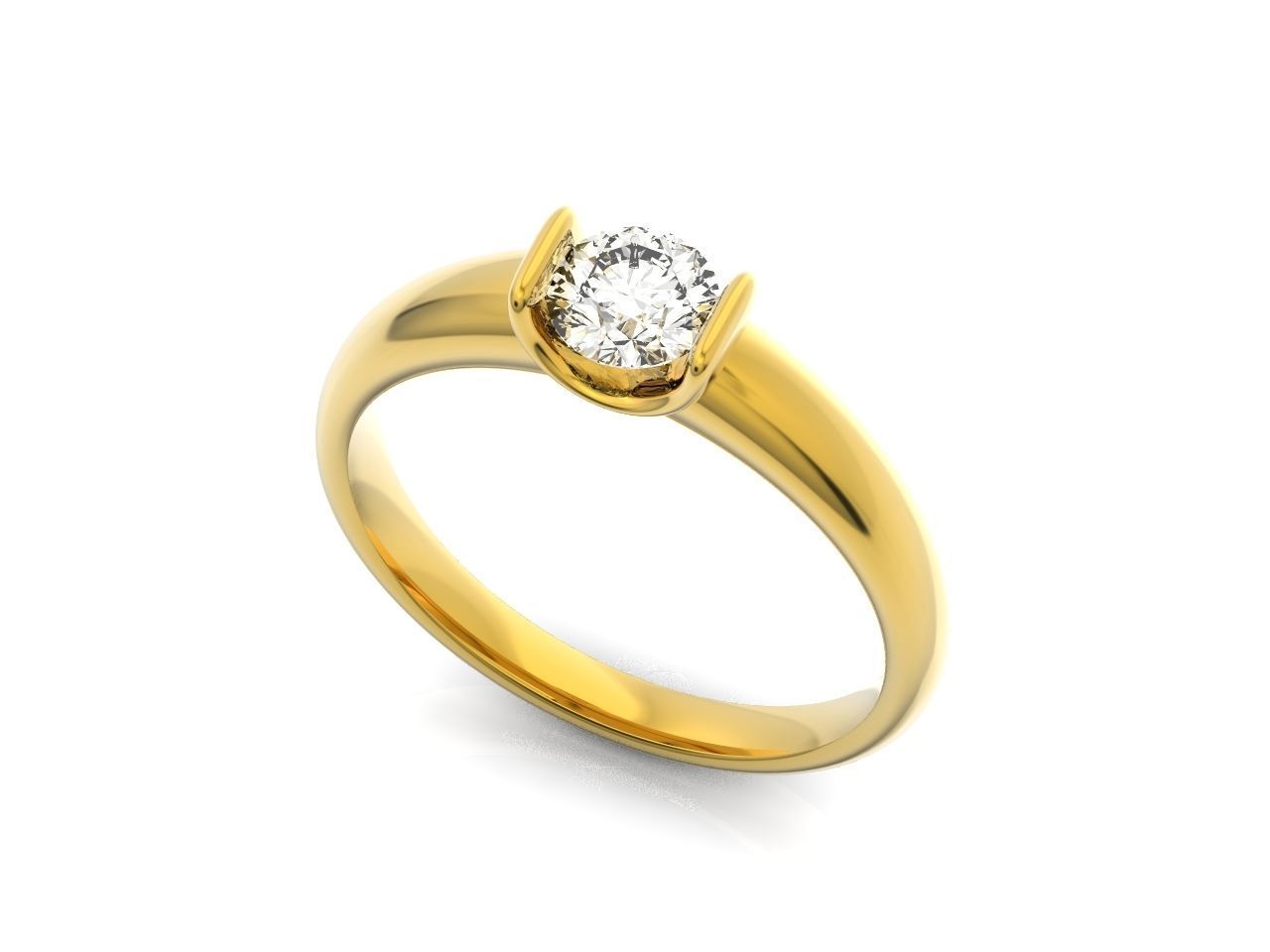 tension setting ring solitaire engagement 3D print model_23