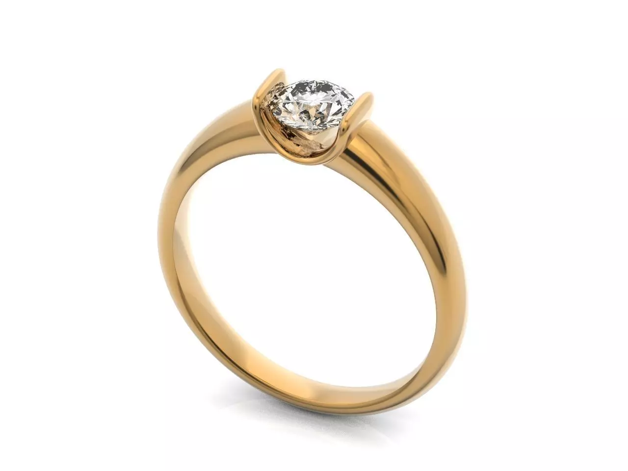 tension setting ring solitaire engagement 3D print model_0