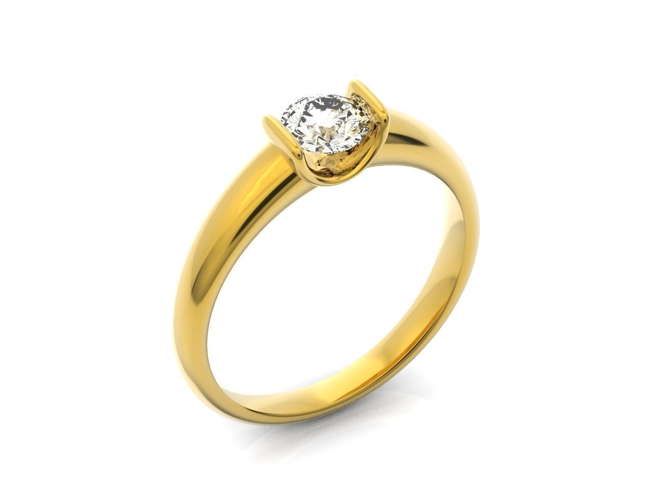 tension setting ring solitaire engagement 3D print model_21