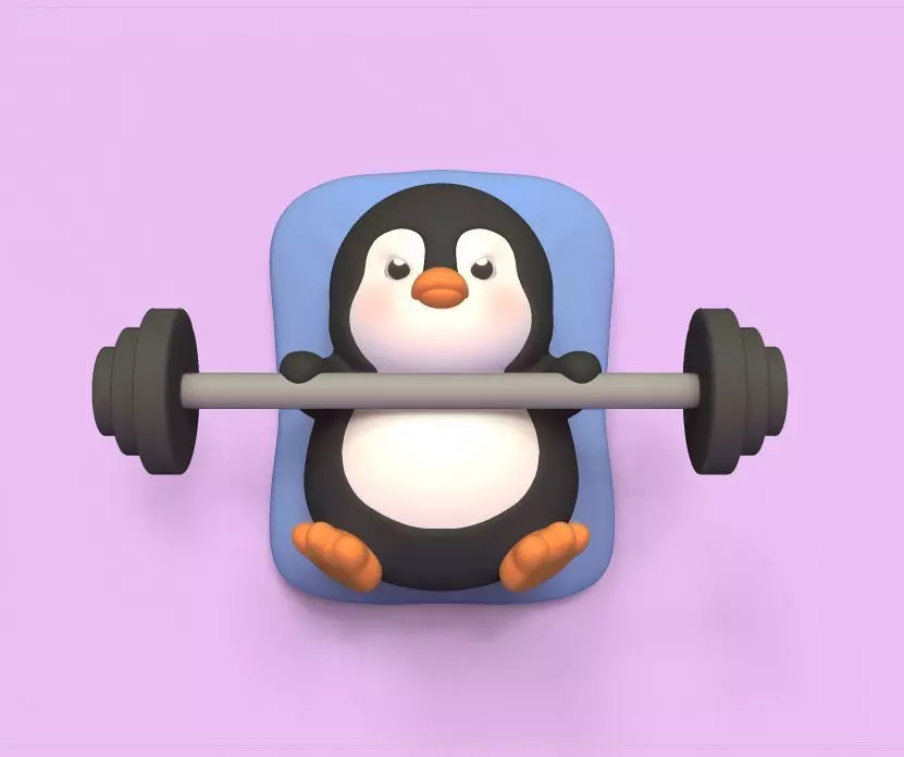 WeightLifting Penguin 3D print model_0