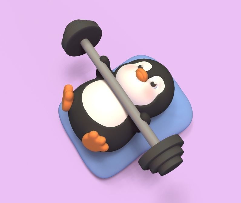 WeightLifting Penguin 3D print model_2