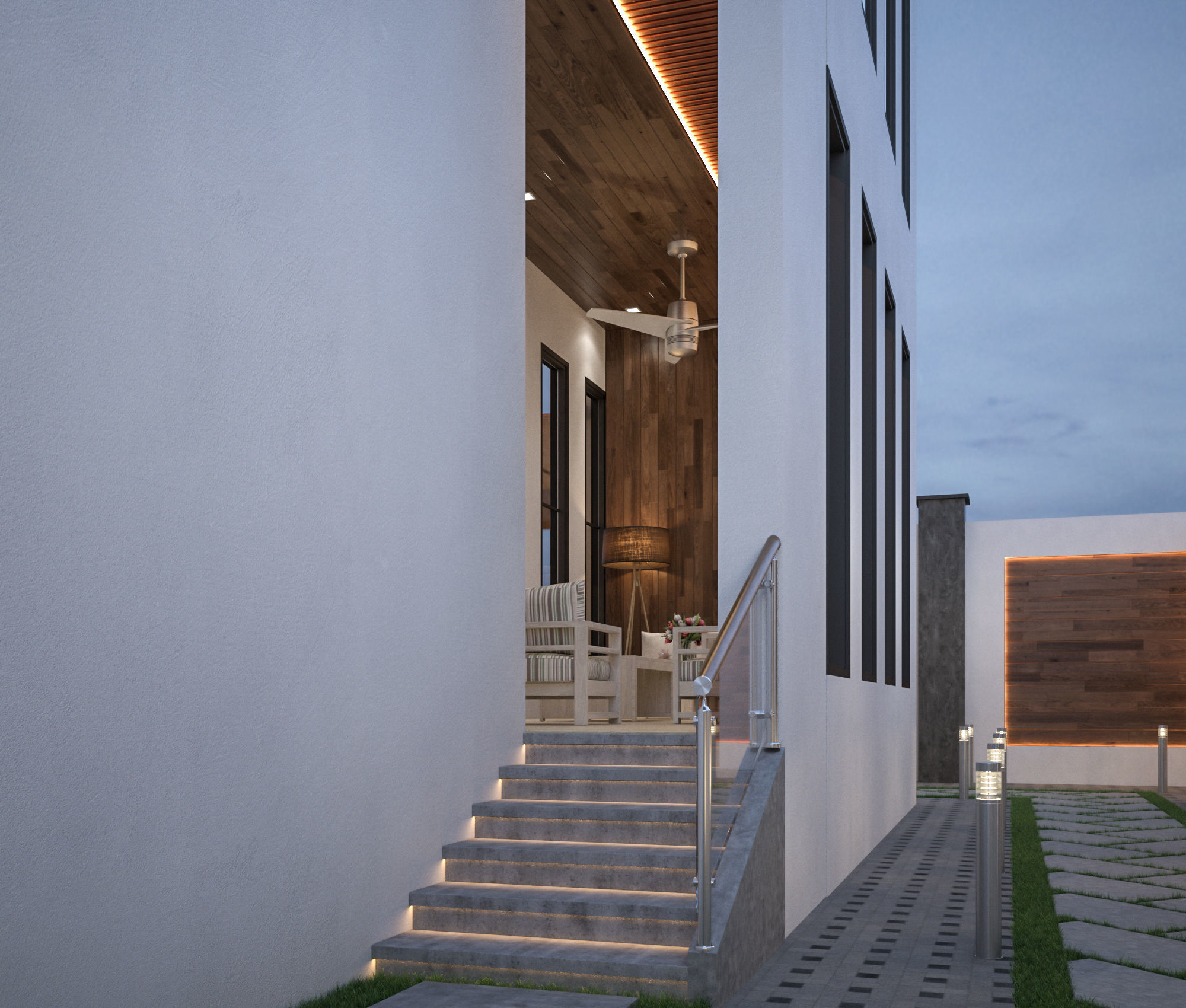 Front Elevation 3d House Villa  3D model_4