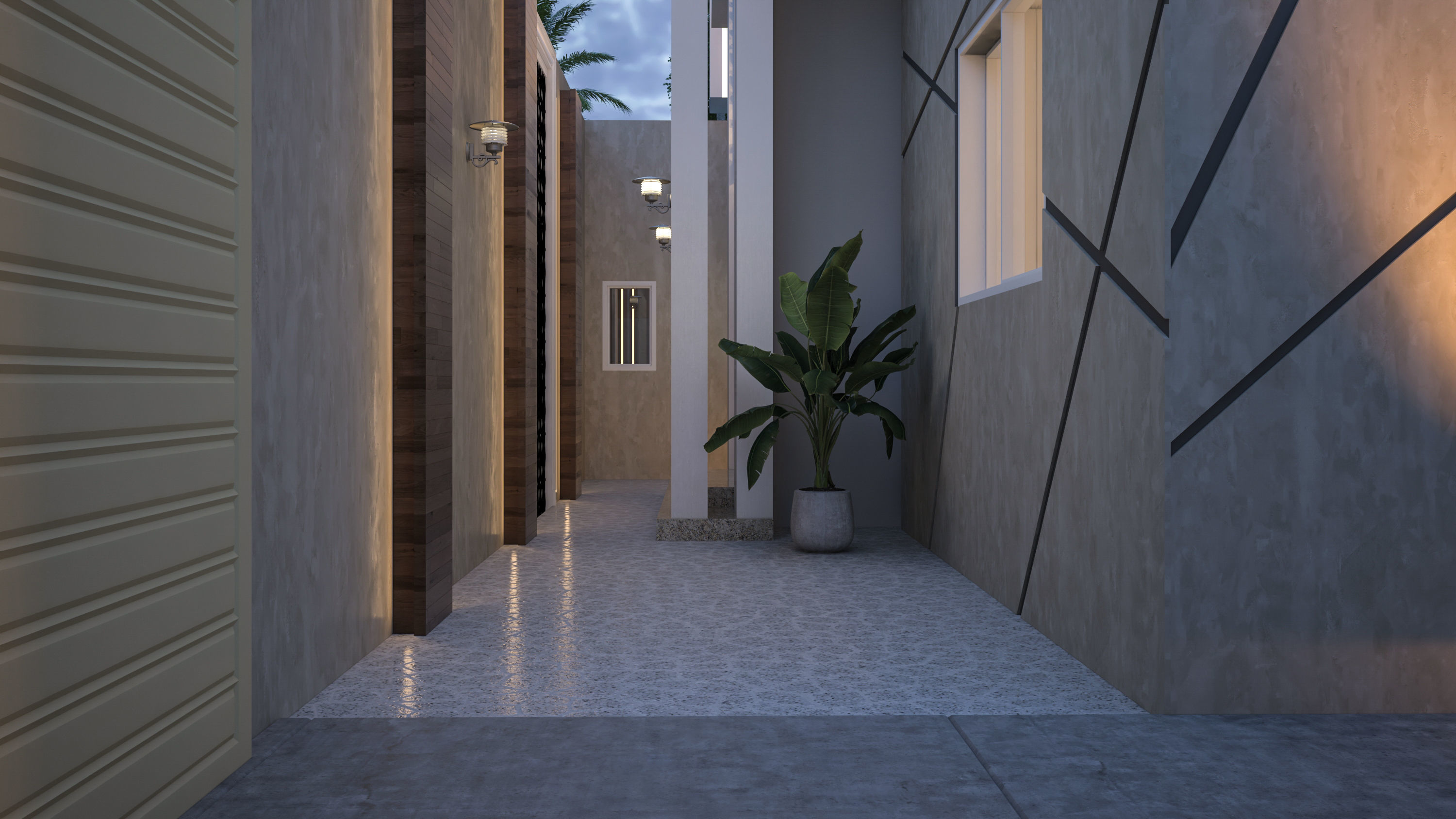 Front Elevation 3d House Villa  3D model_3