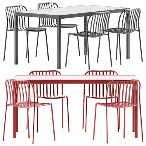 Metis Line Chair by TrabA and Tavolo Passepartout Table 